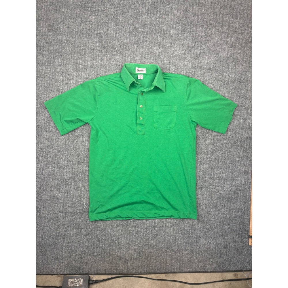 Vintage Competitor Golf Tennis Polo Shirt Mens Medium Green Short Sleeve Pocket
